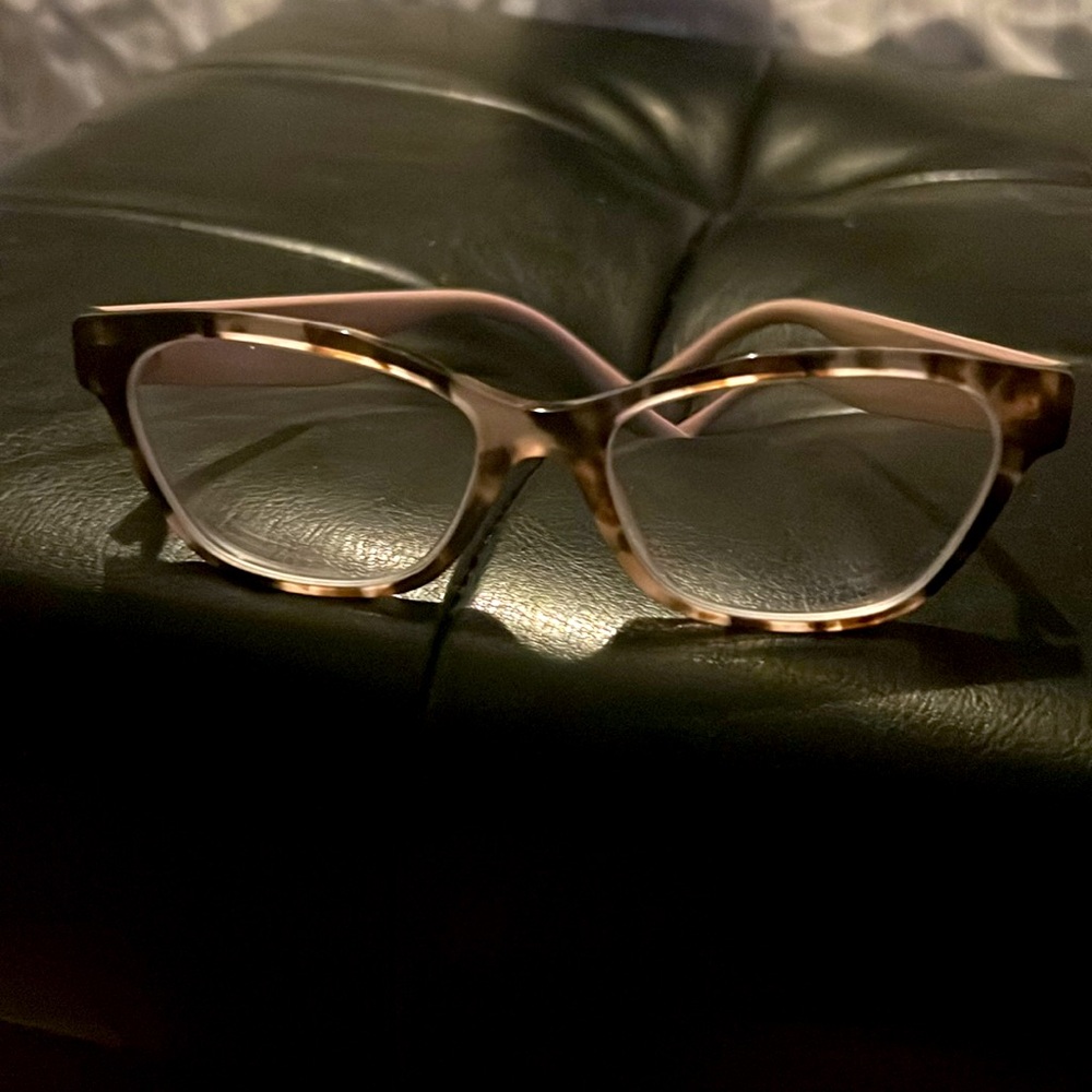 Prada pink and brown tortoise shell cat eye frame